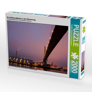 CALVENDO Puzzle Die Köhlbrandbrücke in der Dämmerung 2000 Teile Lege-Größe 90 x 67 cm Foto-Puzzle Bild von Norbert J. Sülzner / NJS-Photographie