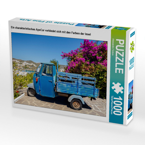 CALVENDO Puzzle Ein charakteristisches ApeCar, der sich mit den Farben der Insel verbindet. 1000 Teile Lege-Größe 64 x 48 cm Foto-Puzzle Bild von Alessandro Tortora