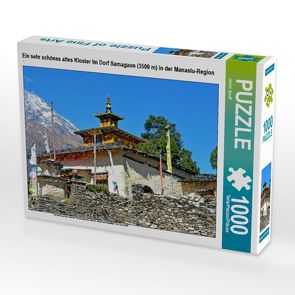 CALVENDO Puzzle Ein sehr schönes altes Kloster im Dorf Samagaon (3500 m) in der Manaslu-Region 1000 Teile Lege-Größe 64 x 48 cm Foto-Puzzle Bild von Ulrich Senff