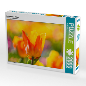 CALVENDO Puzzle Farbenfrohe Tulpen 2000 Teile Lege-Größe 90 x 67 cm Foto-Puzzle Bild von Monika Scheurer