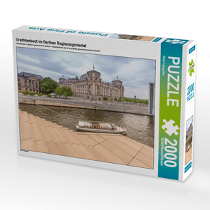 CALVENDO Puzzle Grachtenboot im Berliner Regierungsviertel 2000 Teile Lege-Größe 90 x 67 cm Foto-Puzzle Bild von ReDi Fotografie