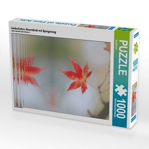 CALVENDO Puzzle herbstliches Ahornblatt mit Spiegelung 1000 Teile Lege-Größe 48 x 64 cm Foto-Puzzle Bild von SusaZoom