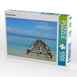 CALVENDO Puzzle Holzsteg im Meer 1000 Teile Lege-Größe 64 x 48 cm Foto-Puzzle Bild von Sarnade