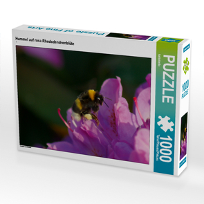 CALVENDO Puzzle Hummel auf rosa Rhododendronblüte 1000 Teile Lege-Größe 64 x 48 cm Foto-Puzzle Bild von kattobello