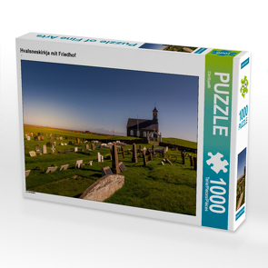 CALVENDO Puzzle Hvalsneskirkja mit Friedhof 1000 Teile Lege-Größe 64 x 48 cm Foto-Puzzle Bild von ChriSpaMi