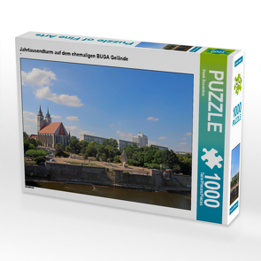 CALVENDO Puzzle Jahrtausendturm auf dem ehemaligen BUGA Gelände 1000 Teile Lege-Größe 64 x 48 cm Foto-Puzzle Bild von Beate Bussenius