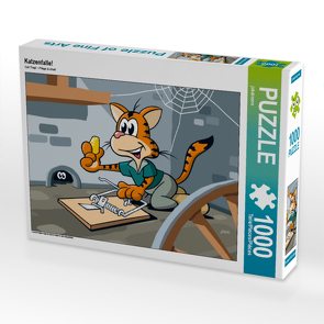 CALVENDO Puzzle Katzenfalle! 1000 Teile Lege-Größe 64 x 48 cm Foto-Puzzle Bild von jokatoons