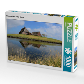 CALVENDO Puzzle Kirchwarft auf Hallig Hooge 1000 Teile Lege-Größe 64 x 48 cm Foto-Puzzle Bild von Sarnade