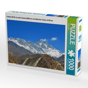 CALVENDO Puzzle Lhotse (8516 m) und Everest (8848 m) von links bei Orsho (4150 m) 1000 Teile Lege-Größe 64 x 48 cm Foto-Puzzle Bild von Ulrich Senff