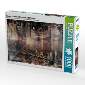 CALVENDO Puzzle Modern Art MANHATTAN SKYLINES Vintage 1000 Teile Lege-Größe 64 x 48 cm Foto-Puzzle Bild von Melanie Viola