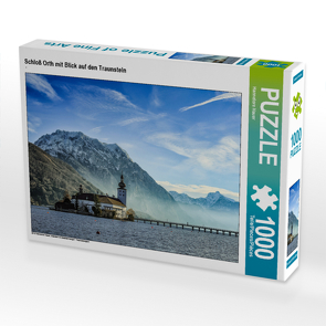 CALVENDO Puzzle Schloß Orth mit Blick auf den Traunstein 1000 Teile Lege-Größe 64 x 48 cm Foto-Puzzle Bild von Hannelore Hauer