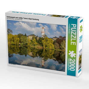 CALVENDO Puzzle Schlosspark und weißer Turm in Bad Homburg 2000 Teile Lege-Größe 90 x 67 cm Foto-Puzzle Bild von Christian Müringer