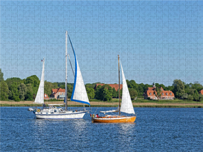 CALVENDO Puzzle Segelboote vor Gut Stubbe 1000 Teile Lege-Größe 640 x 480 cm Foto-Puzzle Bild von Siegfried Kuttig