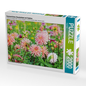 CALVENDO Puzzle Sommerliches Staudenbeet mit Dahlien 2000 Teile Lege-Größe 90 x 67 cm Foto-Puzzle Bild von Anja Frost