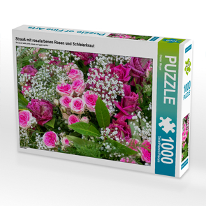 CALVENDO Puzzle Strauß mit rosafarbenen Rosen und Schleierkraut 1000 Teile Lege-Größe 64 x 48 cm Foto-Puzzle Bild von Dieter Meyer