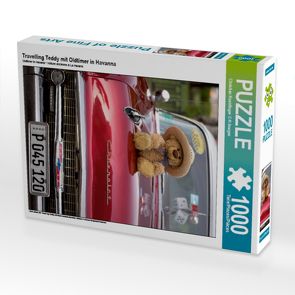 CALVENDO Puzzle Travelling Teddy mit Oldtimer in Havanna 1000 Teile Lege-Größe 48 x 64 cm Foto-Puzzle Bild von Christian Kneidinger C-K-Images von Kneidinger C-K-Images,  Christian