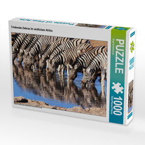 CALVENDO Puzzle Trinkende Zebras im südlichen Afrika 1000 Teile Lege-Größe 64 x 48 cm Foto-Puzzle Bild von Birgit Scharnhorst