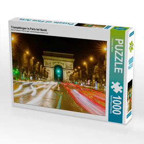 CALVENDO Puzzle Triumphbogen in Paris bei Nacht 1000 Teile Lege-Größe 64 x 48 cm Foto-Puzzle Bild von Christian Müller