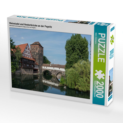 CALVENDO Puzzle Weinstadel und Henkerbrücke an der Pegnitz 2000 Teile Lege-Größe 90 x 67 cm Foto-Puzzle Bild von Björn Birkhahn