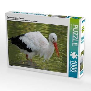 CALVENDO Puzzle Weißstorch beim Fischen 1000 Teile Lege-Größe 64 x 48 cm Foto-Puzzle Bild von kattobello