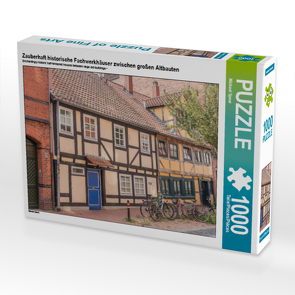 CALVENDO Puzzle Zauberhaft historische Fachwerkhäuser zwischen großen Altbauten 1000 Teile Lege-Größe 64 x 48 cm Foto-Puzzle Bild von Michael Speer