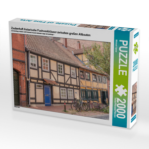 CALVENDO Puzzle Zauberhaft historische Fachwerkhäuser zwischen großen Altbauten 2000 Teile Lege-Größe 90 x 67 cm Foto-Puzzle Bild von Michael Speer