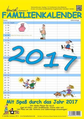 Cartoon Familienkalender 2017 von HANSEL Cartoons von Lehmann,  Hans