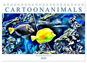 Cartoonanimals (Tischkalender 2024 DIN A5 quer), CALVENDO Monatskalender von Kersten,  Nicole
