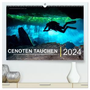 Cenoten Tauchen (hochwertiger Premium Wandkalender 2024 DIN A2 quer), Kunstdruck in Hochglanz von Hubo - feel4nature,  Christian