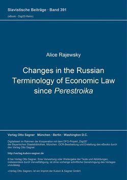 Changes in the Russian Terminology of Economic Law since Perestroika von Rajewsky,  Alice