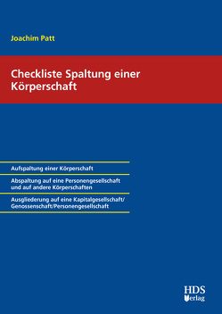 Checkliste Spaltung einer Körperschaft von Patt,  Joachim