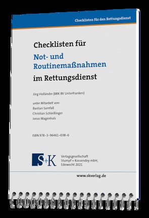 Checklisten für Not- und Routinemaßnahmen im Rettungsdienst von Holländer,  Jörg