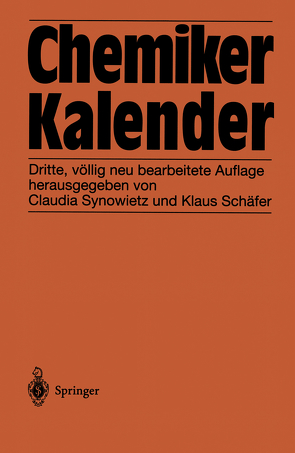 Chemiker-Kalender von Schäfer,  K., Synowietz,  C.