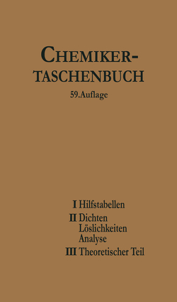 Chemiker-Taschenbuch von Biedermann,  Rudolf, Koppel,  I., Roth,  W.A.