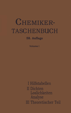 Chemiker-Taschenbuch von Biedermann,  Rudolf, Koppel,  I., Roth,  W.A.