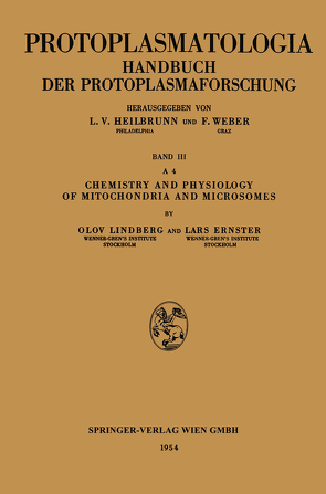 Chemistry and Physiology of Mitochondria and Microsomes von Ernster,  Lars, Lindberg,  Olov