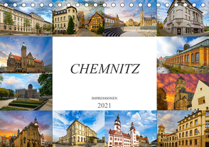 Chemnitz Impressionen (Tischkalender 2021 DIN A5 quer) von Meutzner,  Dirk