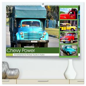 CHEVY POWER – Amerikanische Pickup Trucks in Kuba (hochwertiger Premium Wandkalender 2024 DIN A2 quer), Kunstdruck in Hochglanz von von Loewis of Menar,  Henning