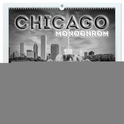 CHICAGO Monochrom (hochwertiger Premium Wandkalender 2024 DIN A2 quer), Kunstdruck in Hochglanz von Viola,  Melanie