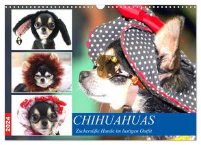 Chihuahuas. Zuckersüße Hunde im lustigen Outfit (Wandkalender 2024 DIN A3 quer), CALVENDO Monatskalender von Hurley,  Rose