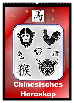 Chinesisches Horoskop (Wandkalender 2024 DIN A2 hoch), CALVENDO Monatskalender von Stanzer,  Elisabeth