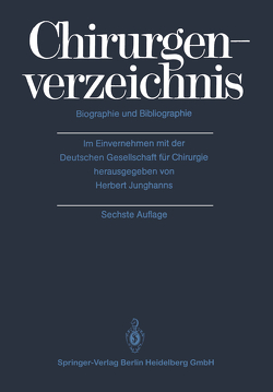 Chirurgenverzeichnis von Junghanns,  H.