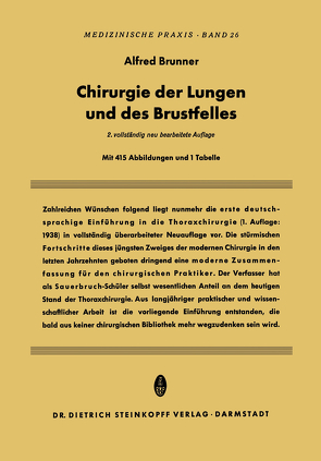 Chirurgie der Lungen und des Brustfelles von Brunner,  Alfred