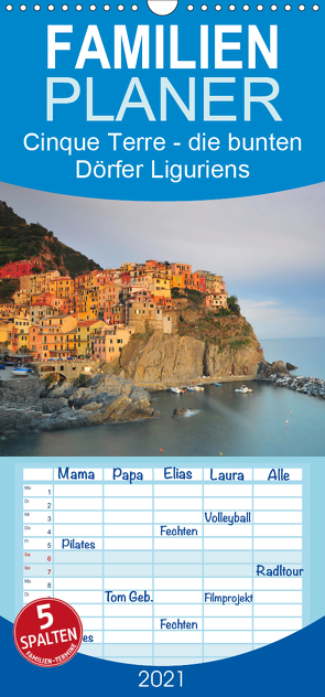 Cinque Terre – die bunten Dörfer Liguriens – Familienplaner hoch (Wandkalender 2021 , 21 cm x 45 cm, hoch) von Ratzer,  Reinhold