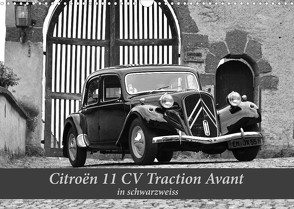 Citroën 11 CV Traction Avant in schwarzweiss (Wandkalender 2023 DIN A3 quer) von Laue,  Ingo