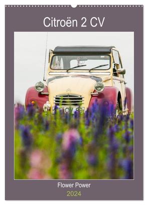 Citroën 2 CV – Flower Power (Wandkalender 2024 DIN A2 hoch), CALVENDO Monatskalender von Bölts,  Meike