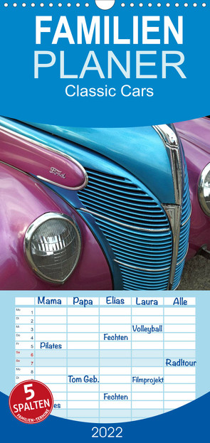 Familienplaner Classic Cars (Wandkalender 2022 , 21 cm x 45 cm, hoch) von Grosskopf,  Rainer