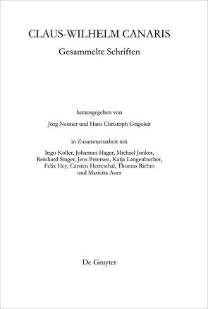 Claus-Wilhelm Canaris, Gesammelte Schriften von Grigoleit,  Hans Christoph, Neuner,  Jörg