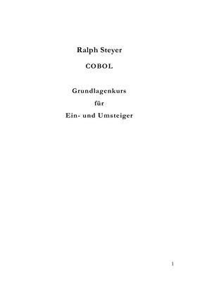 COBOL von Steyer,  Ralph