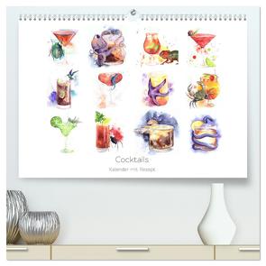 Cocktails Kalender mit Rezept (hochwertiger Premium Wandkalender 2024 DIN A2 quer), Kunstdruck in Hochglanz von Gavrilova,  Julia